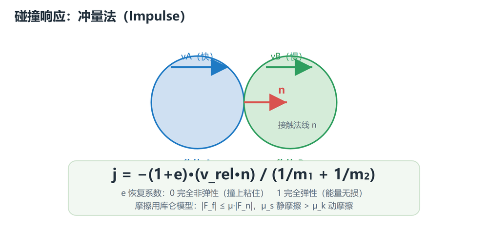 冲量法碰撞响应:接触法线与恢复系数