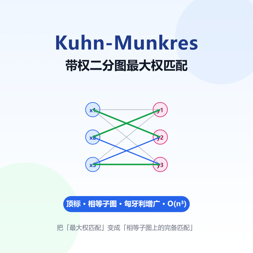 Kuhn-Munkres带权二分图最大权匹配